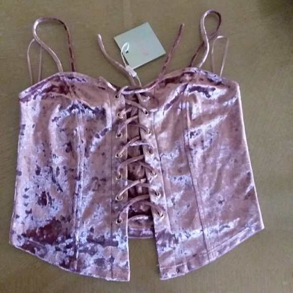 NWT Aliana | pink velvet top - Picture 8 of 8